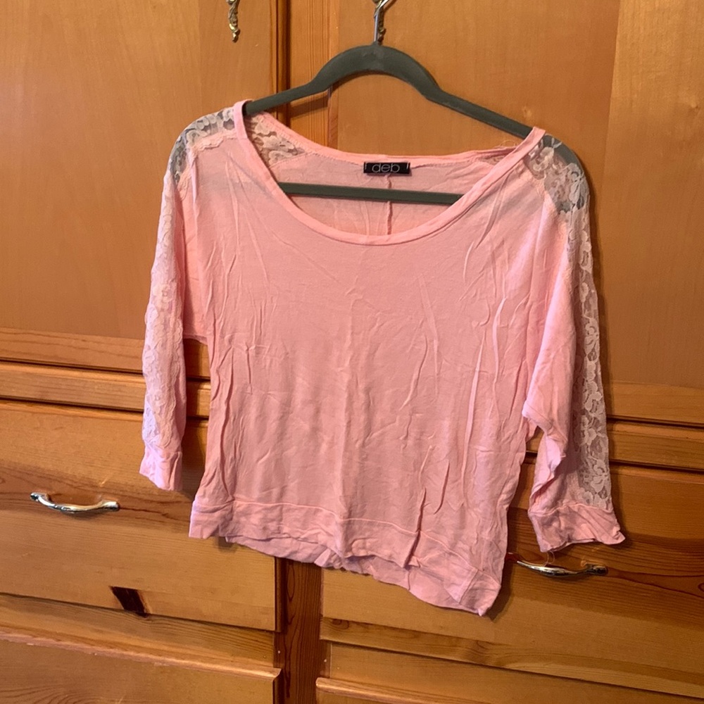 Deb Vintage lace sleeve blouse size small